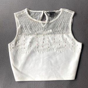 Topshop lace white top